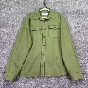 Alpine Design Shirt Mens Large Green Long Sleeve Button Up Pockets Casual